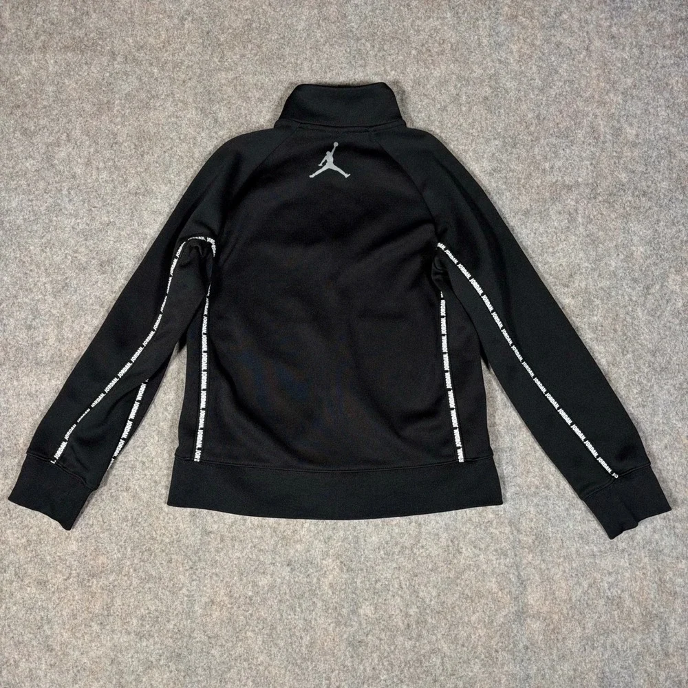 Jordan Track Jacket Boys Medium Black Jumpman Taped Sleeve Full Zip A291-023